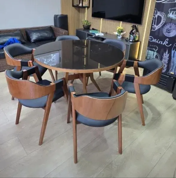 Mesa Moscow com tampo de vidro e Cadeira REF 408
